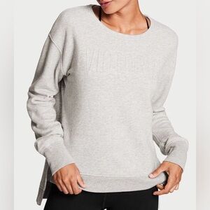 Victoria's Secret SPORT French Terry High-low Sweatshirt Top Gray Size Large EUC
